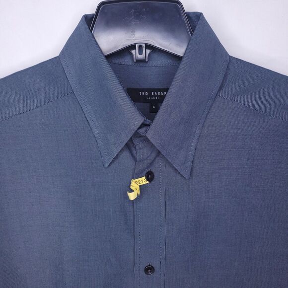 Ted Baker Dress Shirt Mens 4 Blue - Picture 2 of 11